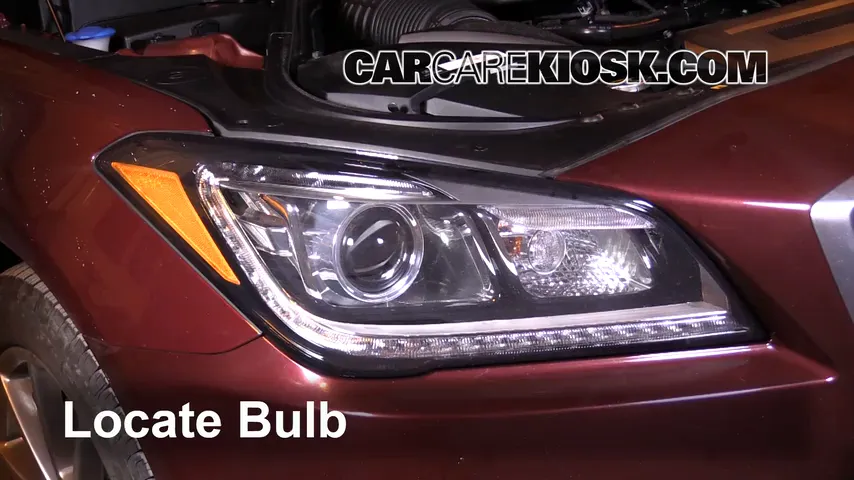 2016 Hyundai Genesis 3.8 3.8L V6 Éclairage Feu de jour (remplacer l'ampoule)